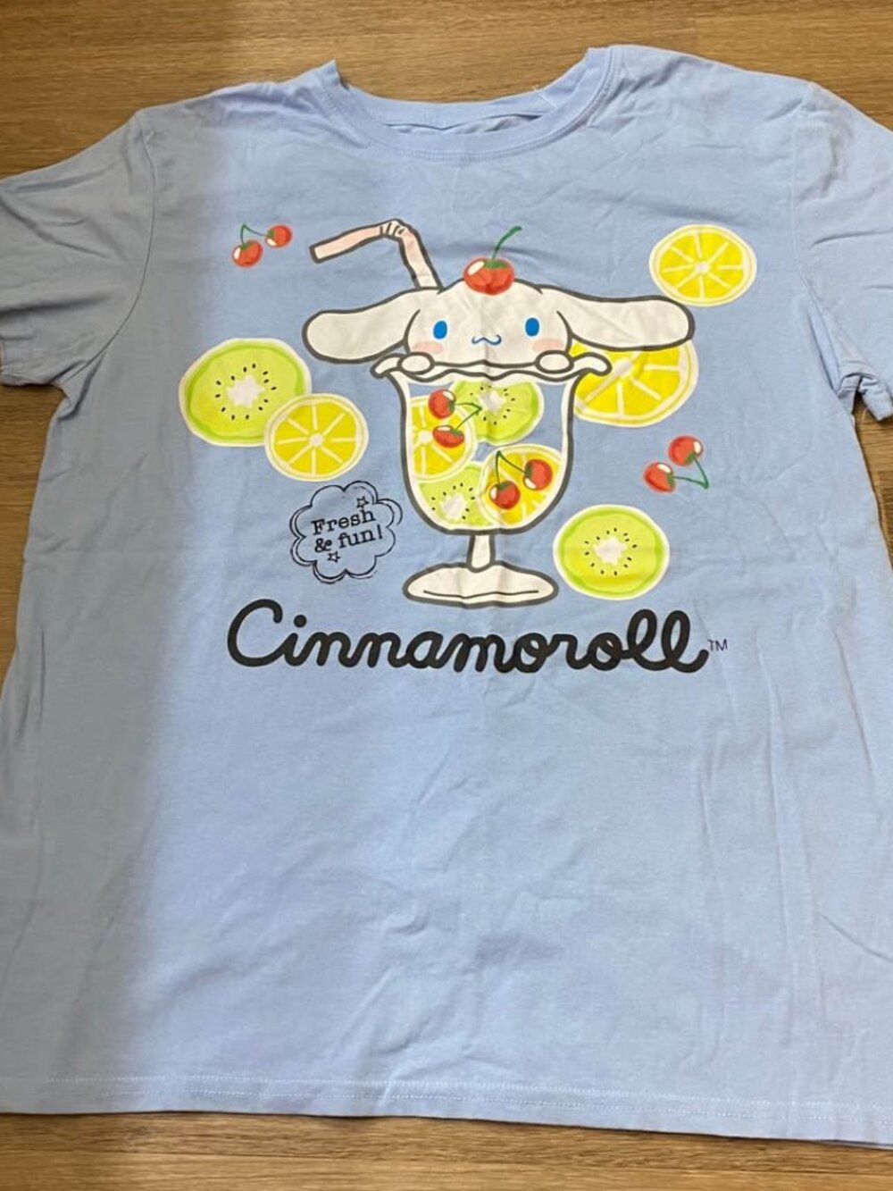 Sanrio Cinnamoroll “Fresh & Fun” Pastel Blue Graphic Tee – XL